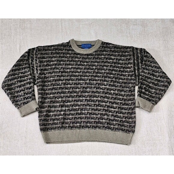 VTG Towncraft Sweater Men's Medium Acrylic Crew Neck Long Sleeve GrandpaCore - Picture 1 of 6